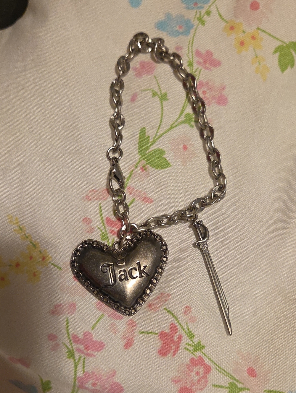 POTC Silver Heart 'Jack' Charm Bracelet